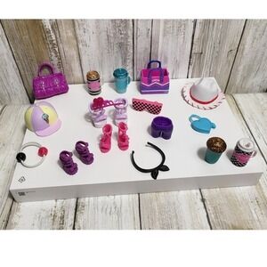 Mini Barbie  Doll Shoes Purses Hats Accessories Bundle Lot for Fashion‎ Dolls